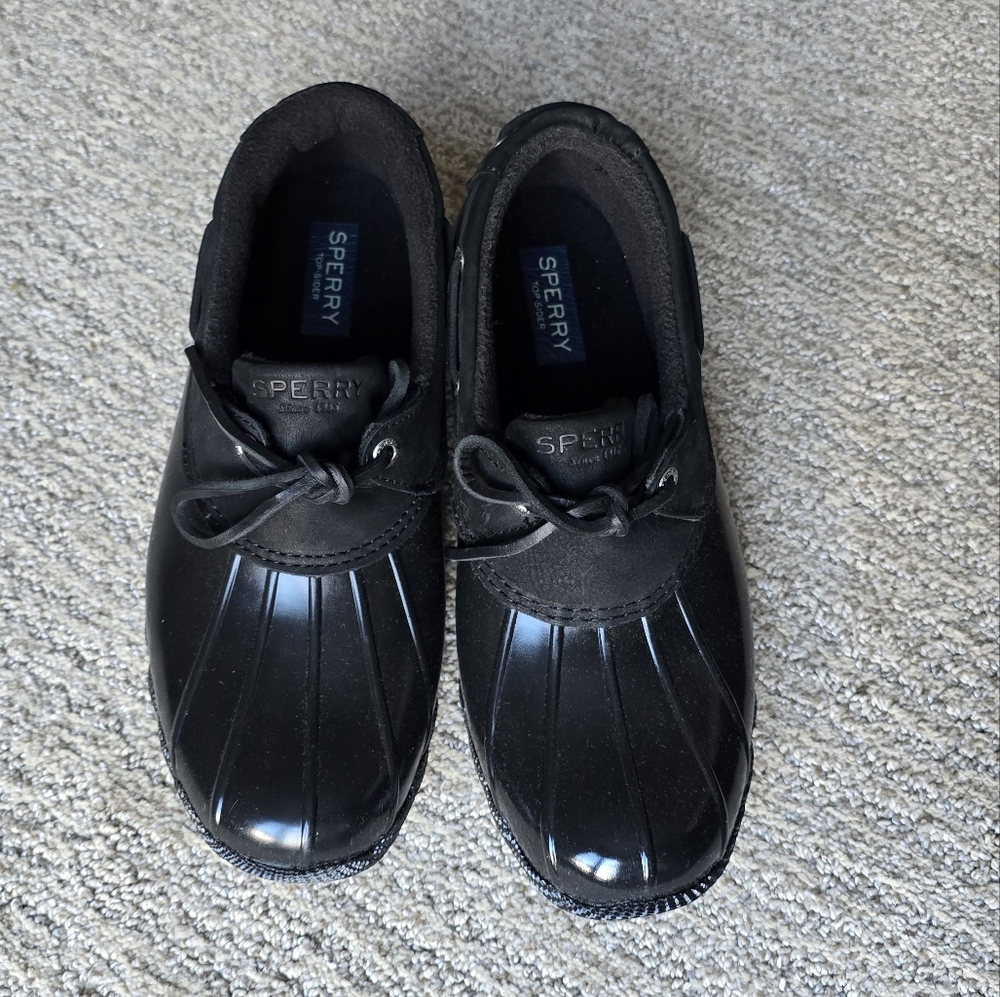 Sperry Saltwater 1 Eye duck shoe, size 9, black